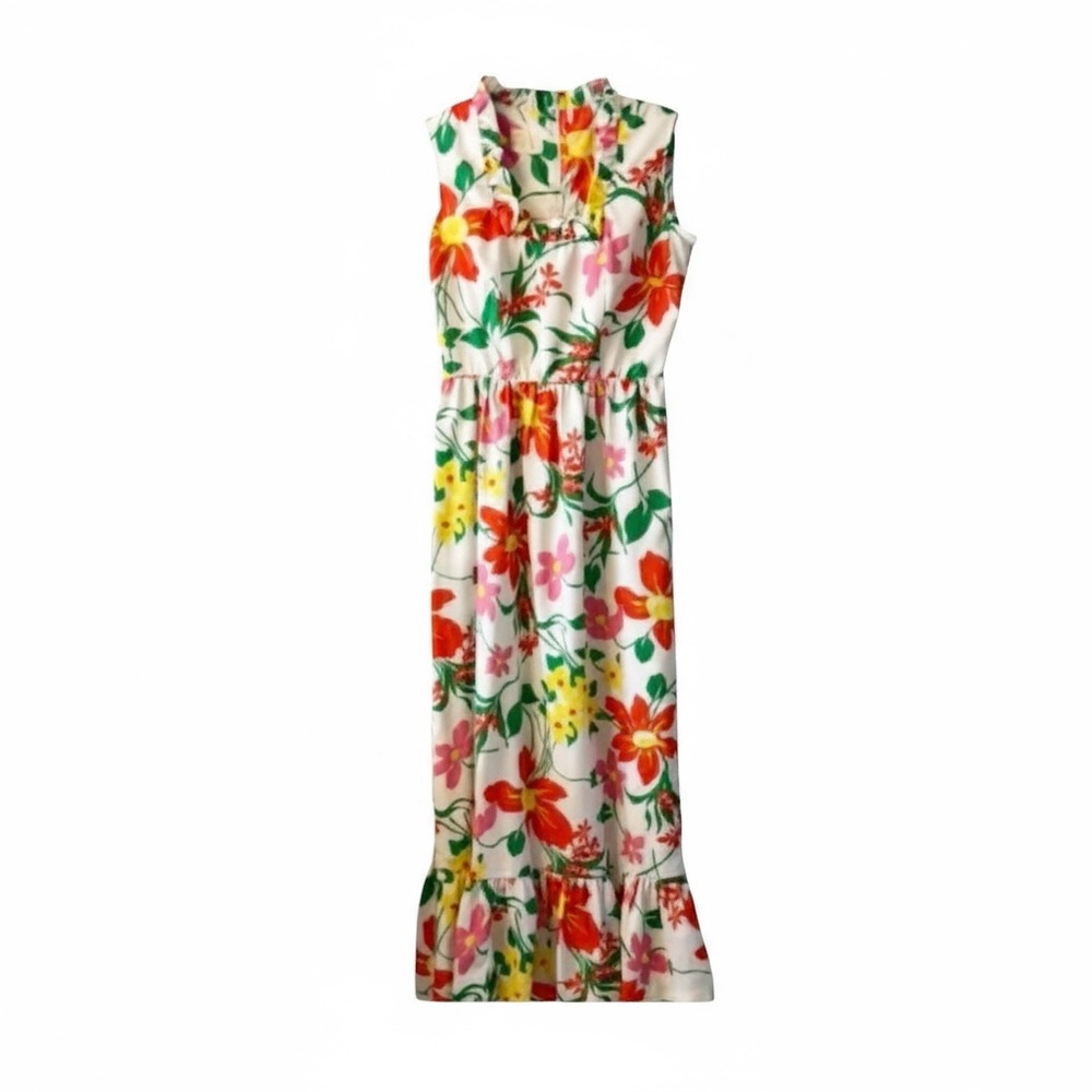 Vintage 1970s Concept 70’s by Swirl Floral Maxi Dress (Polyester) – Size Small - Picture 8 of 8